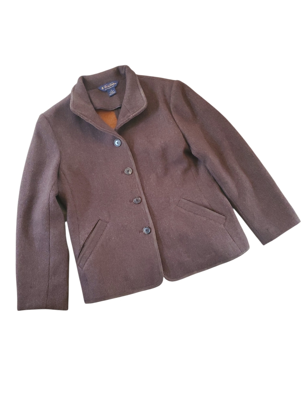 Brooks Brothers women’s wool Herringbone blazer jacket  size 8 brown